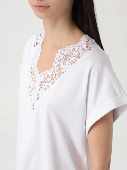 Kimono T-shirt with lace