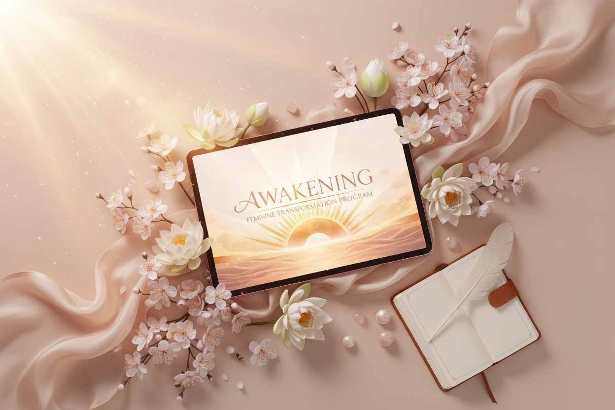 i need a product photo for my digital Feminine Transformation Program, and its first step is awakening which is this prodct