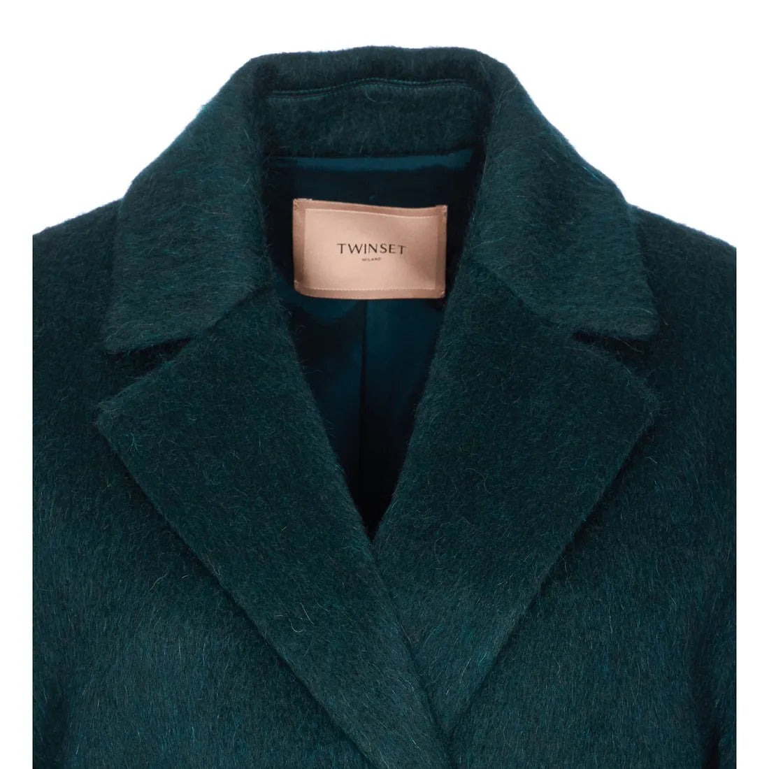 Double-breasted wool blend coat