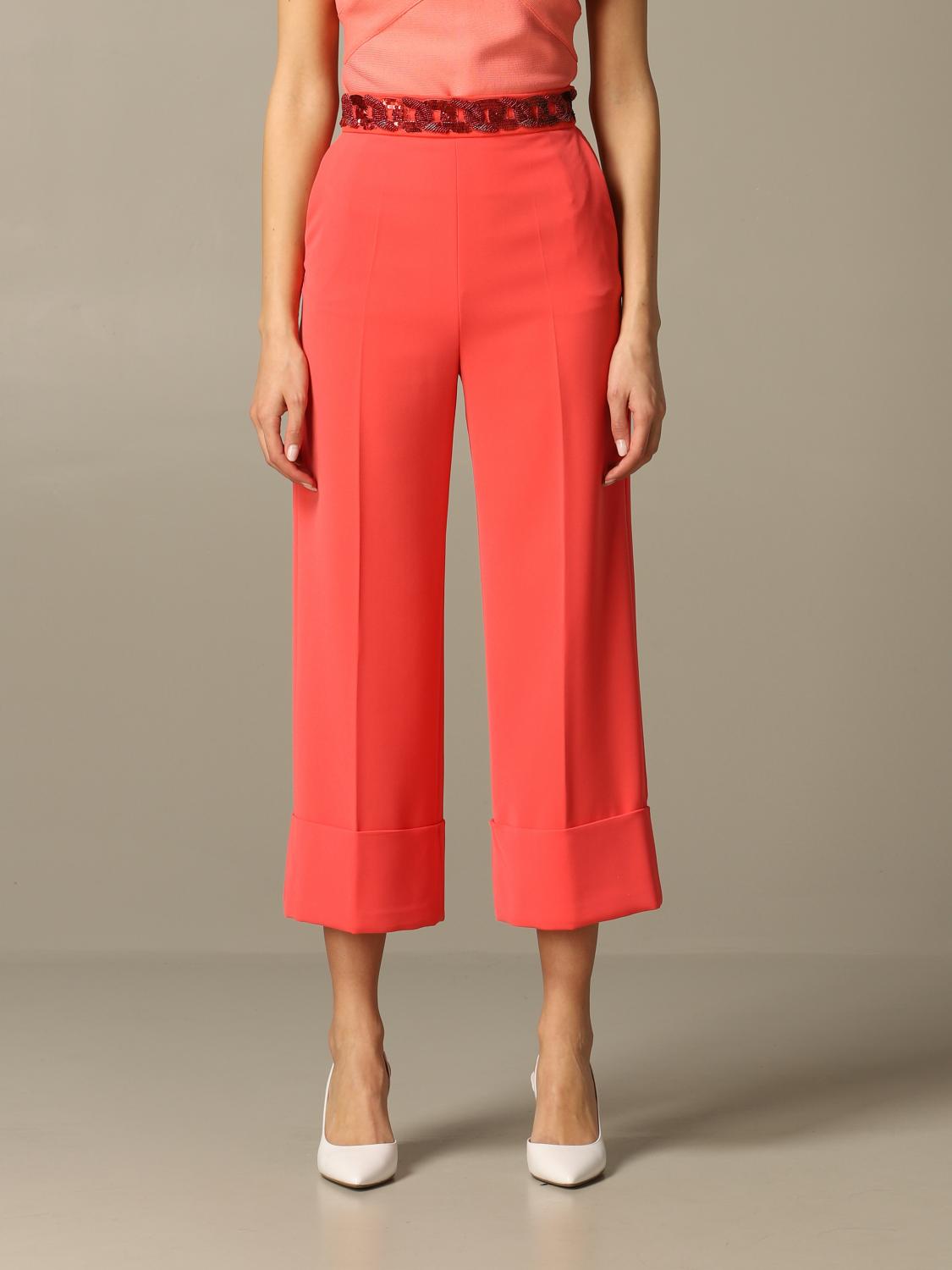 Crêpe trousers with sequins