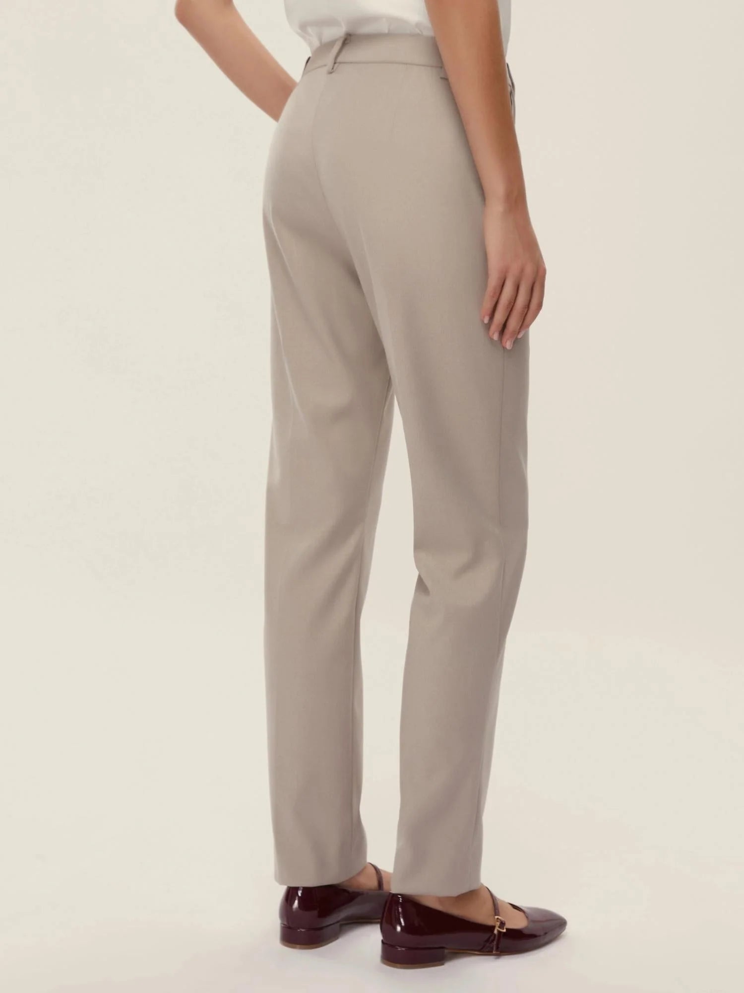 Slim-fit flannel trousers
