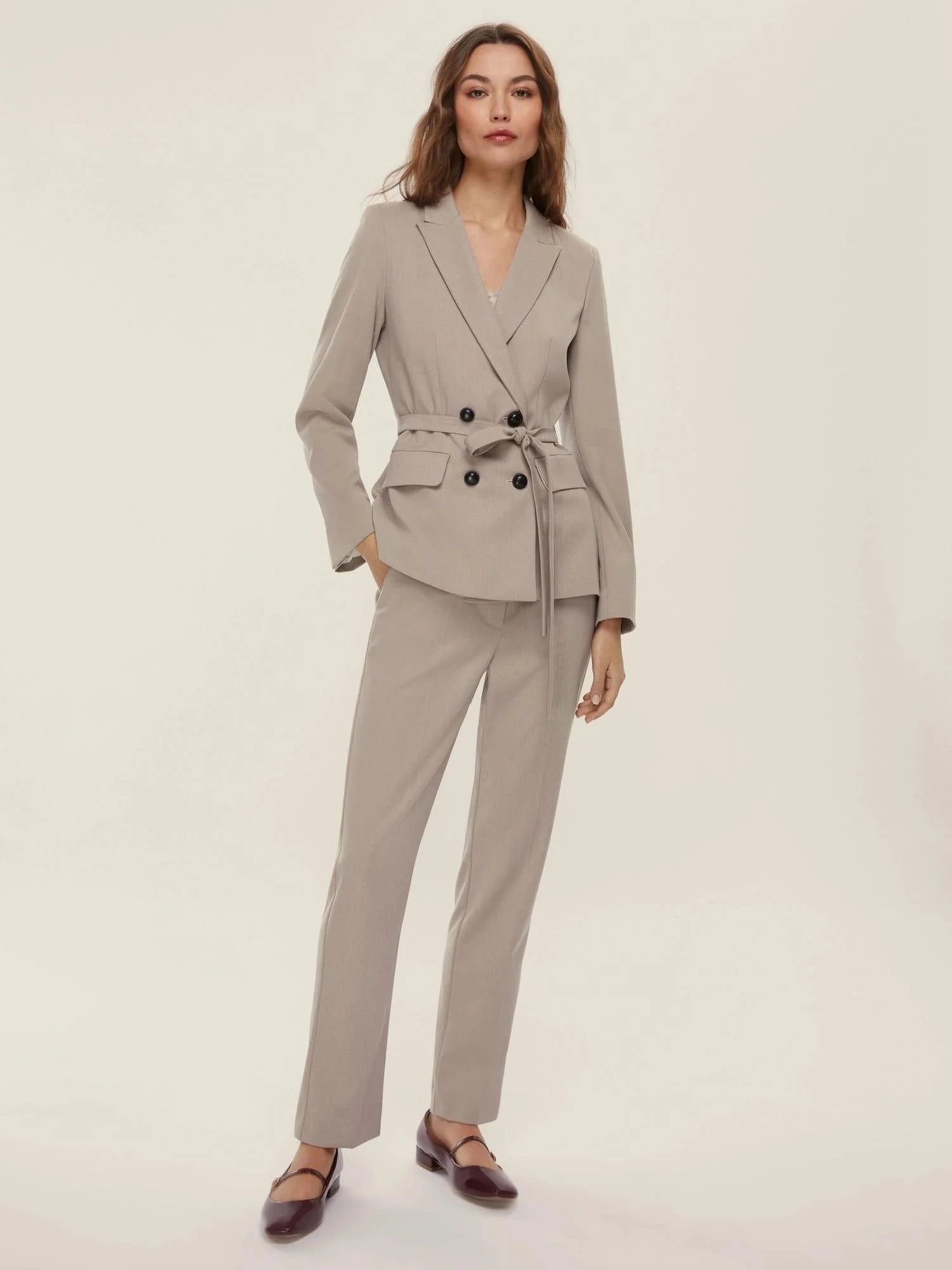 Slim-fit flannel trousers