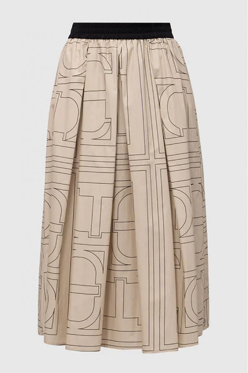 Beige poplin skirt