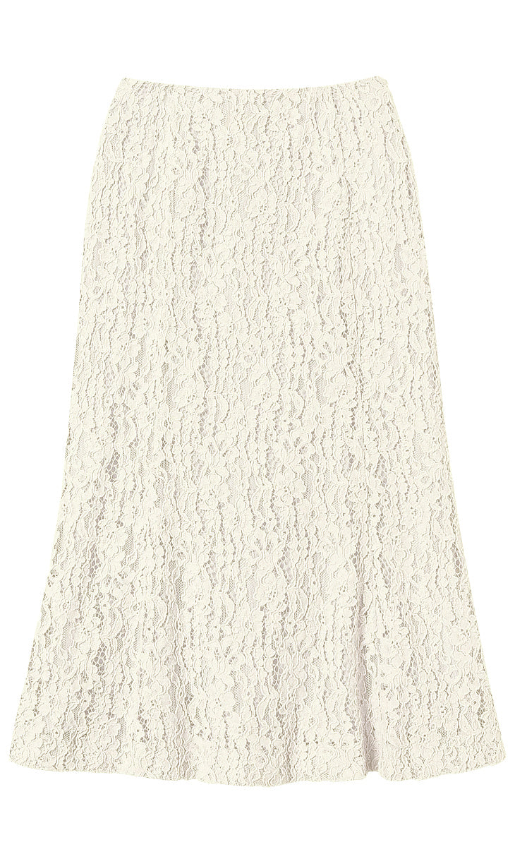 Midi skirt in floral lace