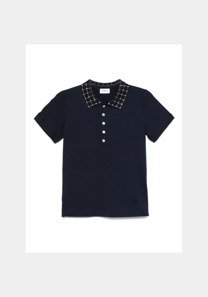 Rhinestone polo shirt
