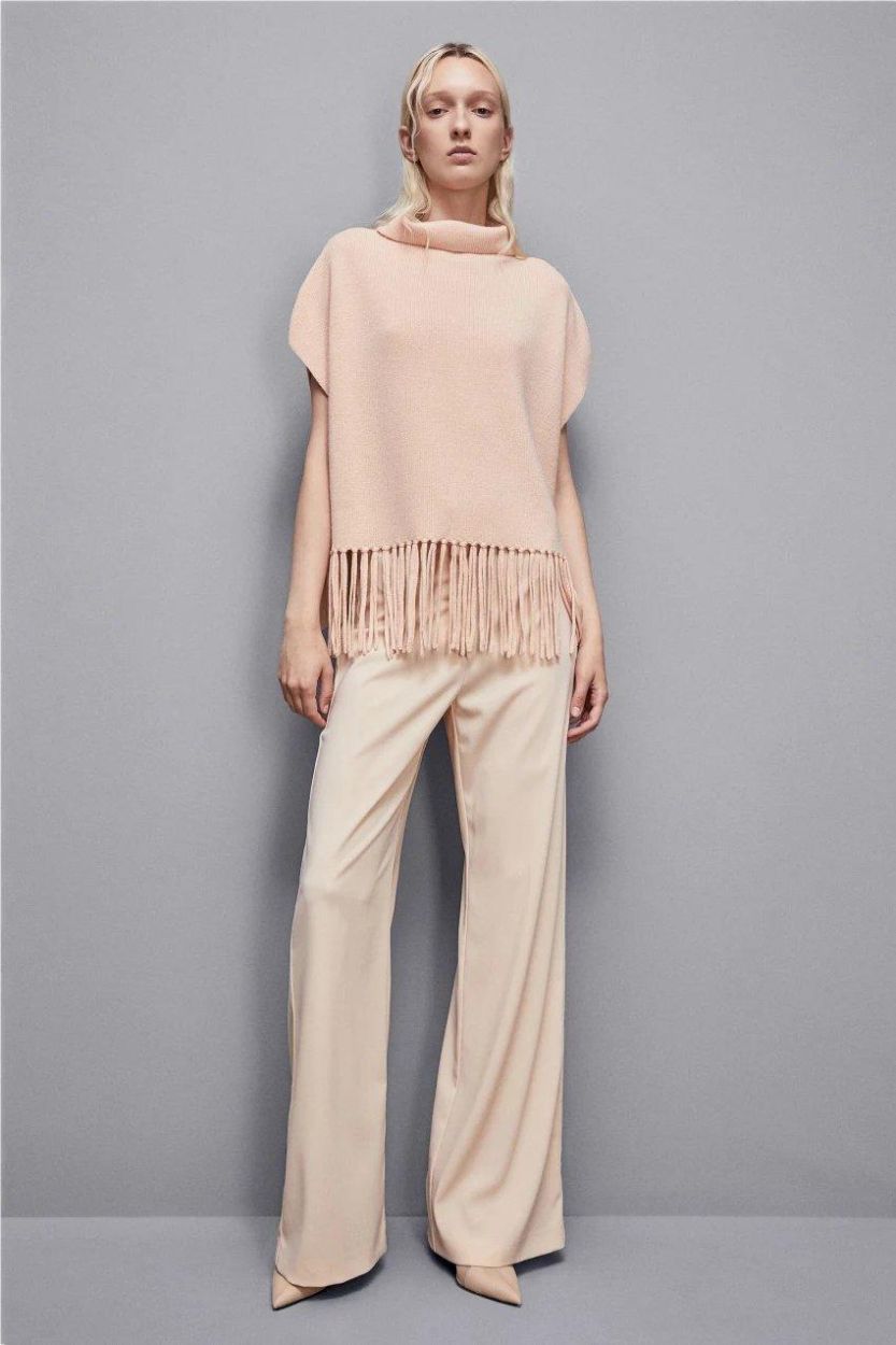 Organic Wool Fringed Poncho