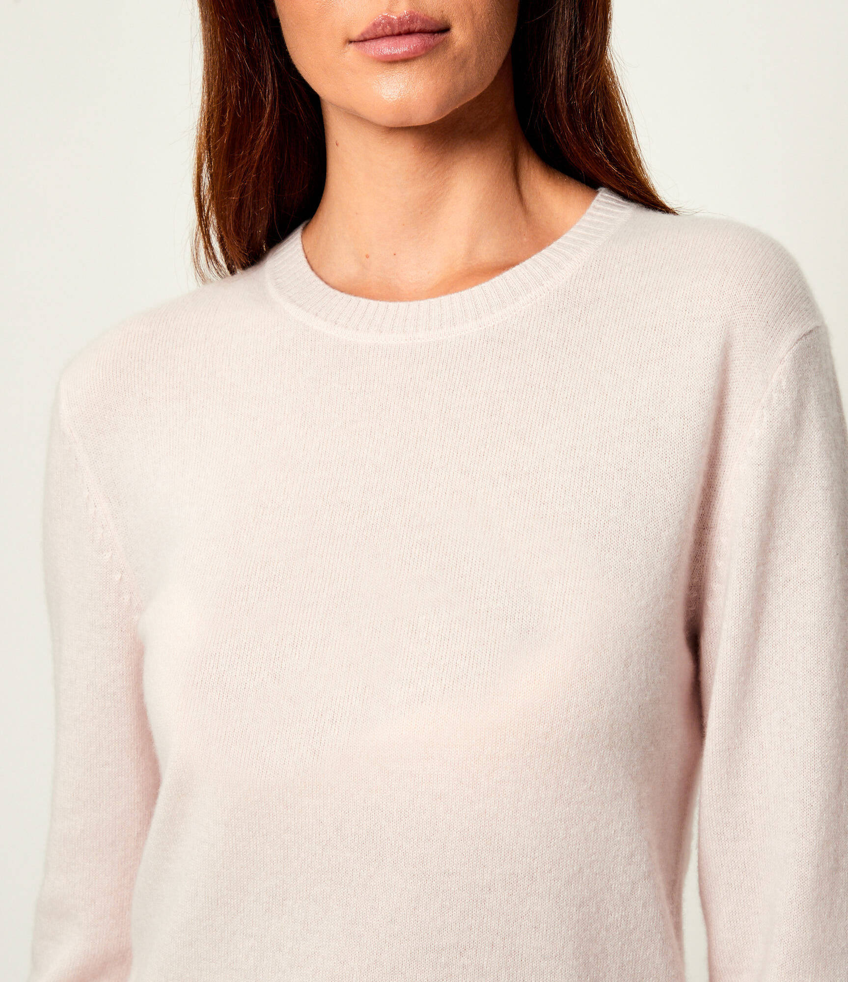 Crew neck cashmere sweater pink