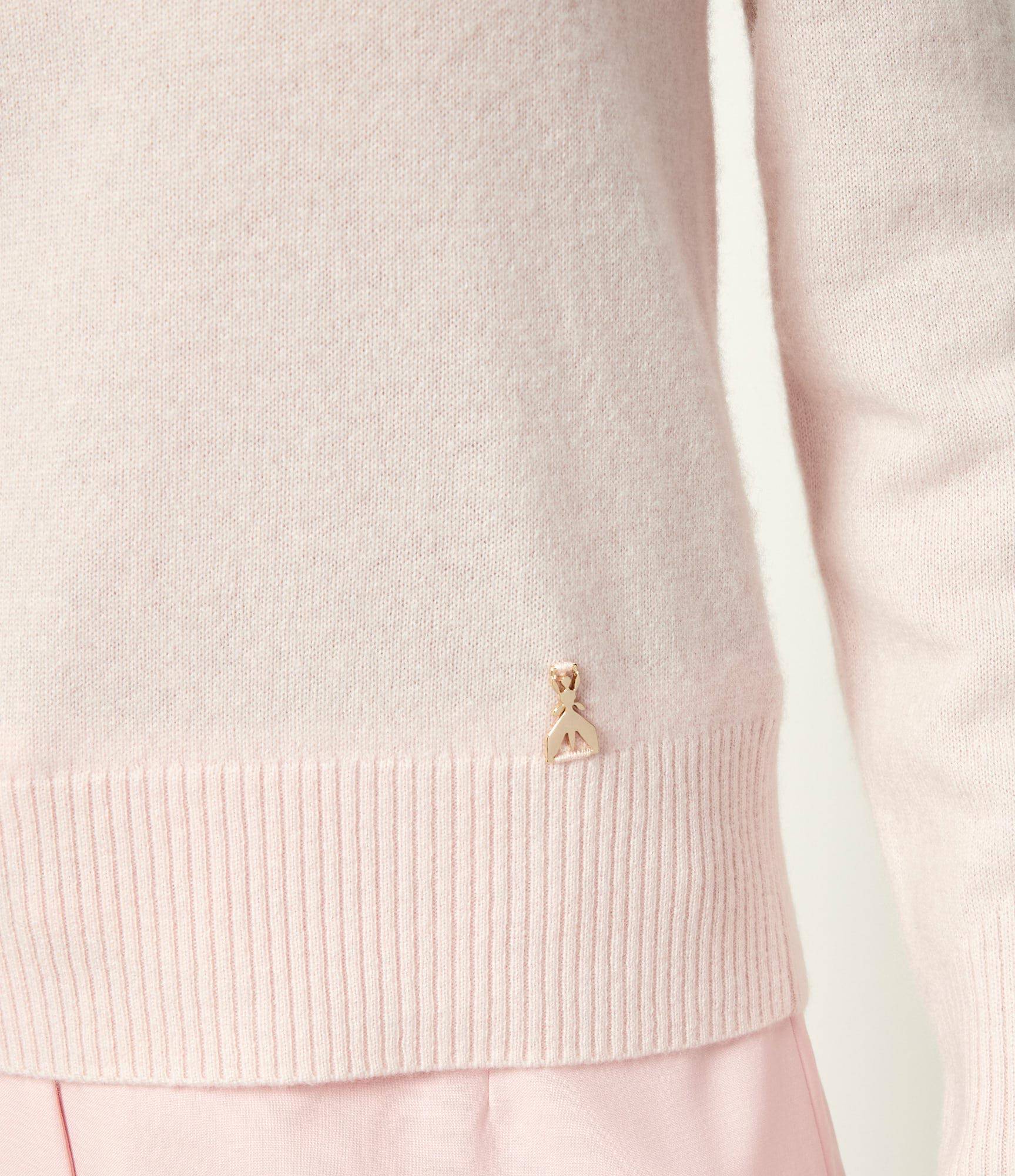 Crew neck cashmere sweater pink