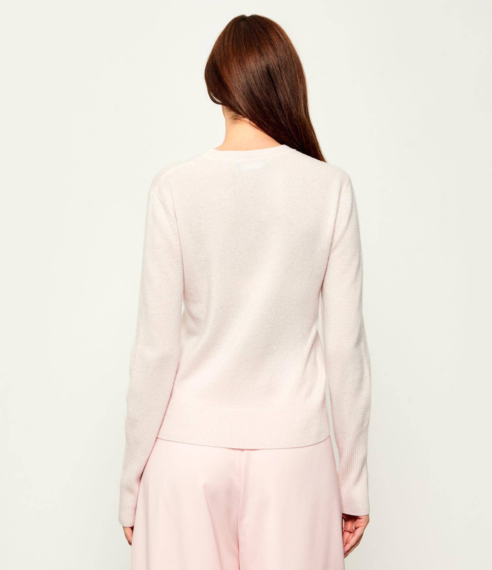 Crew neck cashmere sweater pink